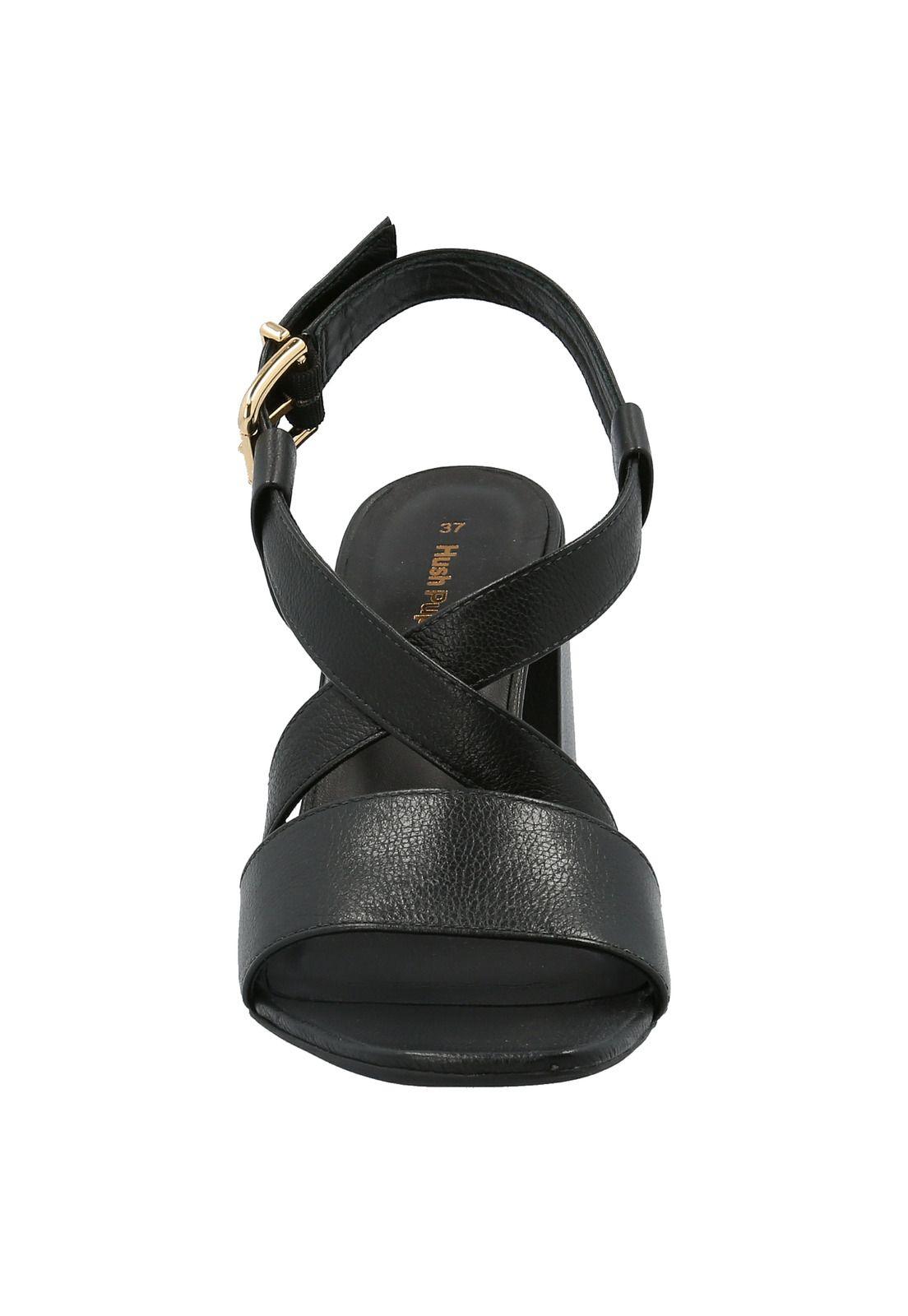 Sandalia Cuero Mujer Rialta Negro-2