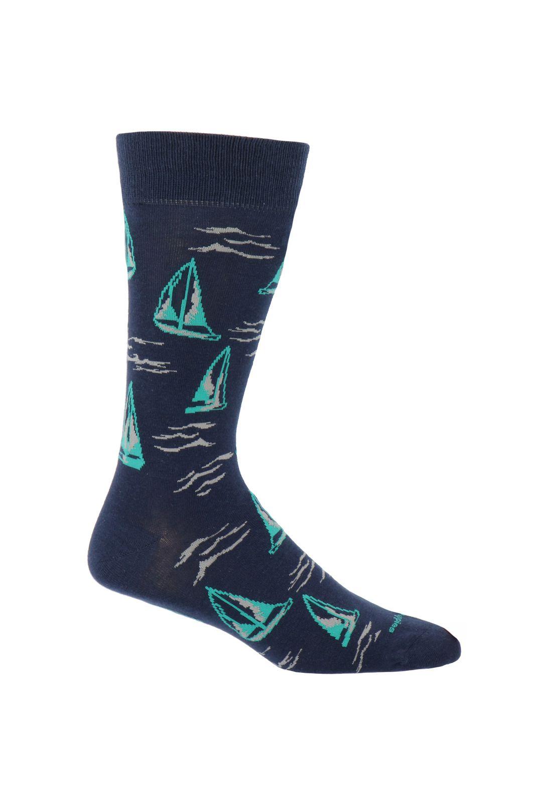 Calcetín Algodón Boating Azul Hombre-0