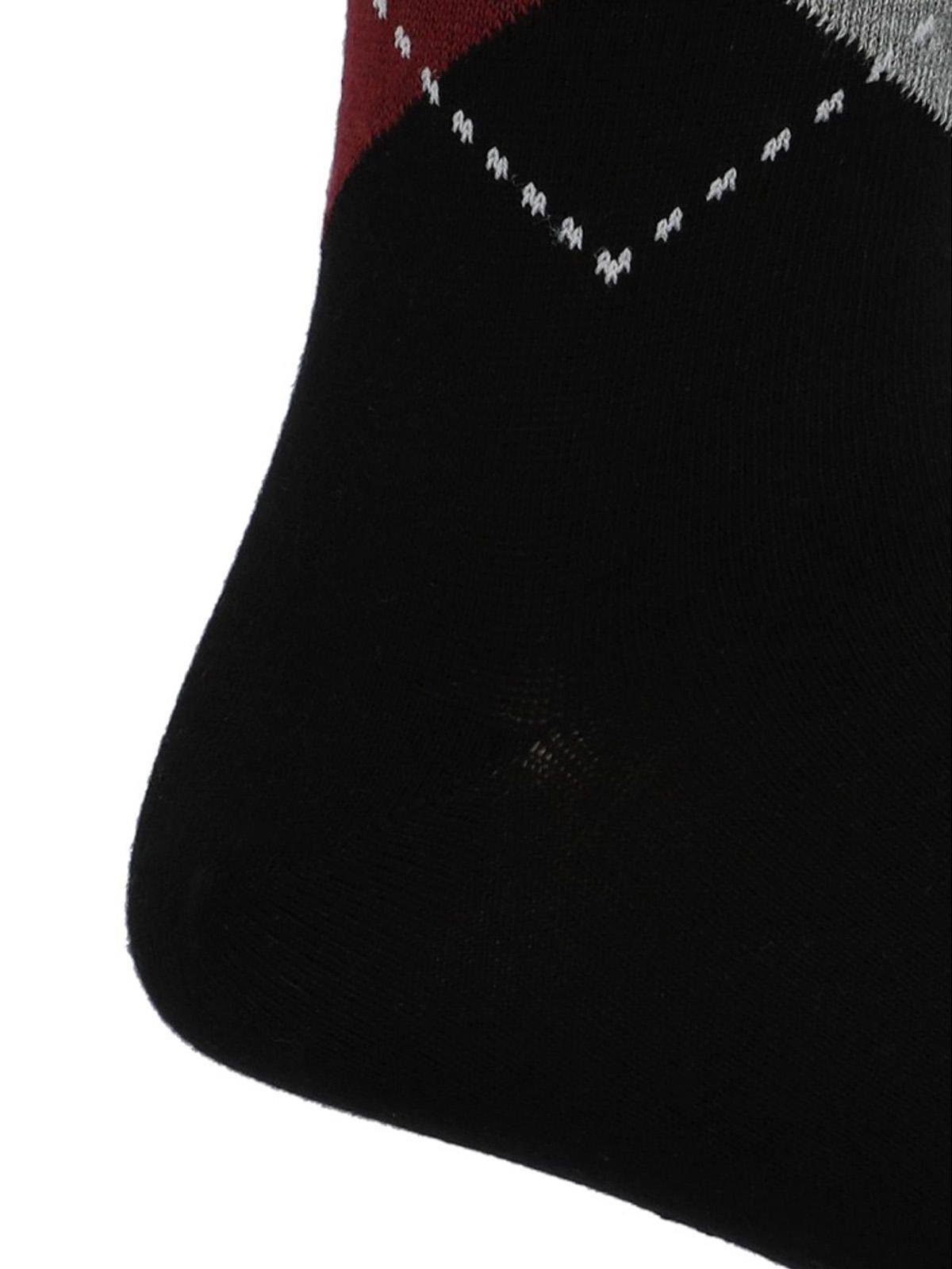 Calcetín Algodón Hombre C Cuff Argyle Negro-1