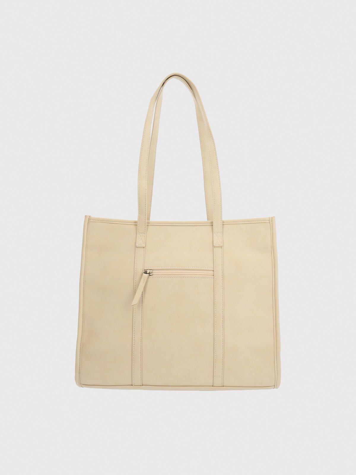 Cartera Ecocuero Mujer Dann Tote Beige-2