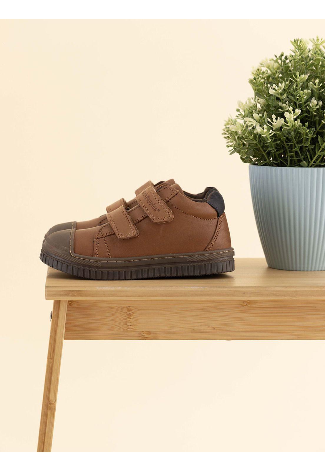 Zapatilla Cuero Waco Vl Niño Café-1