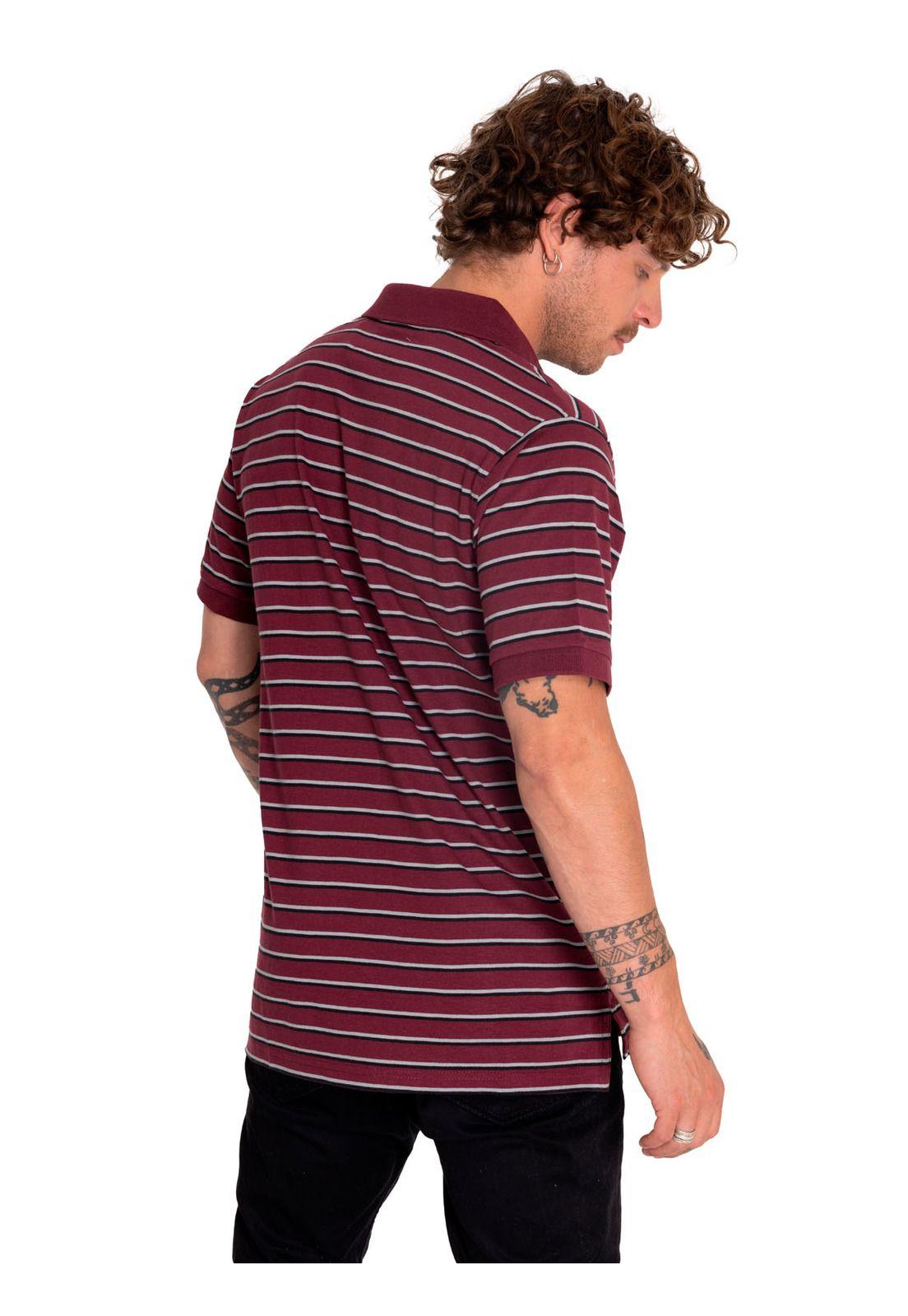 Polera Polo Casual Hombre Cat Logo Jersey Polo Rojo-3