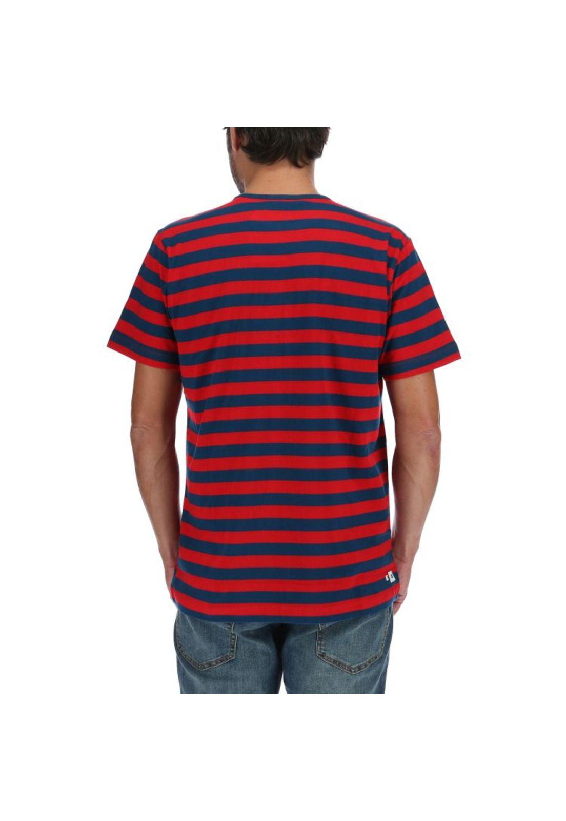 Polera Mc Hombre Double Stripe Tee Rojo-2