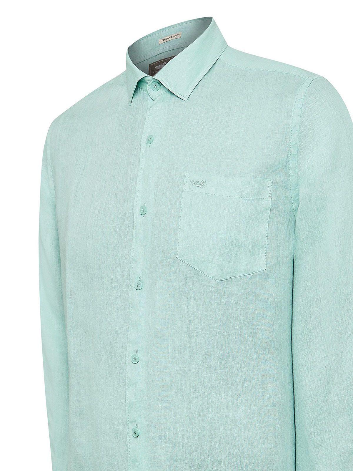 Camisa Lino Orgánico Hombre Linjer Verde-3