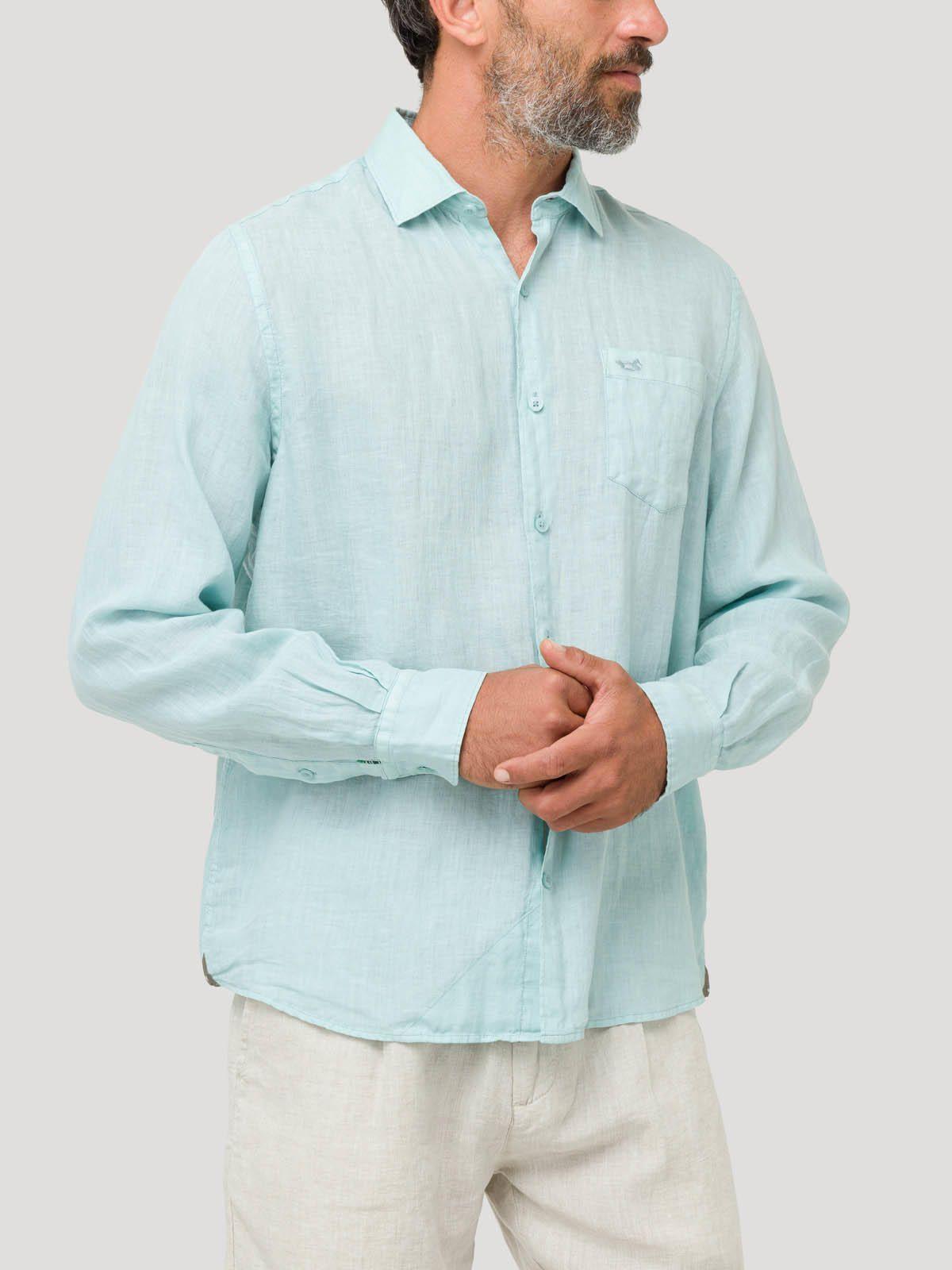 Camisa Lino Orgánico Hombre Linjer Verde-4