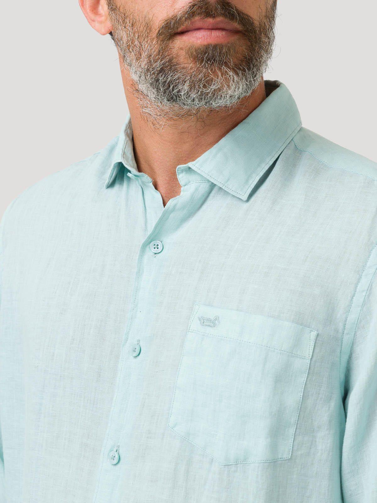 Camisa Lino Orgánico Hombre Linjer Verde-6