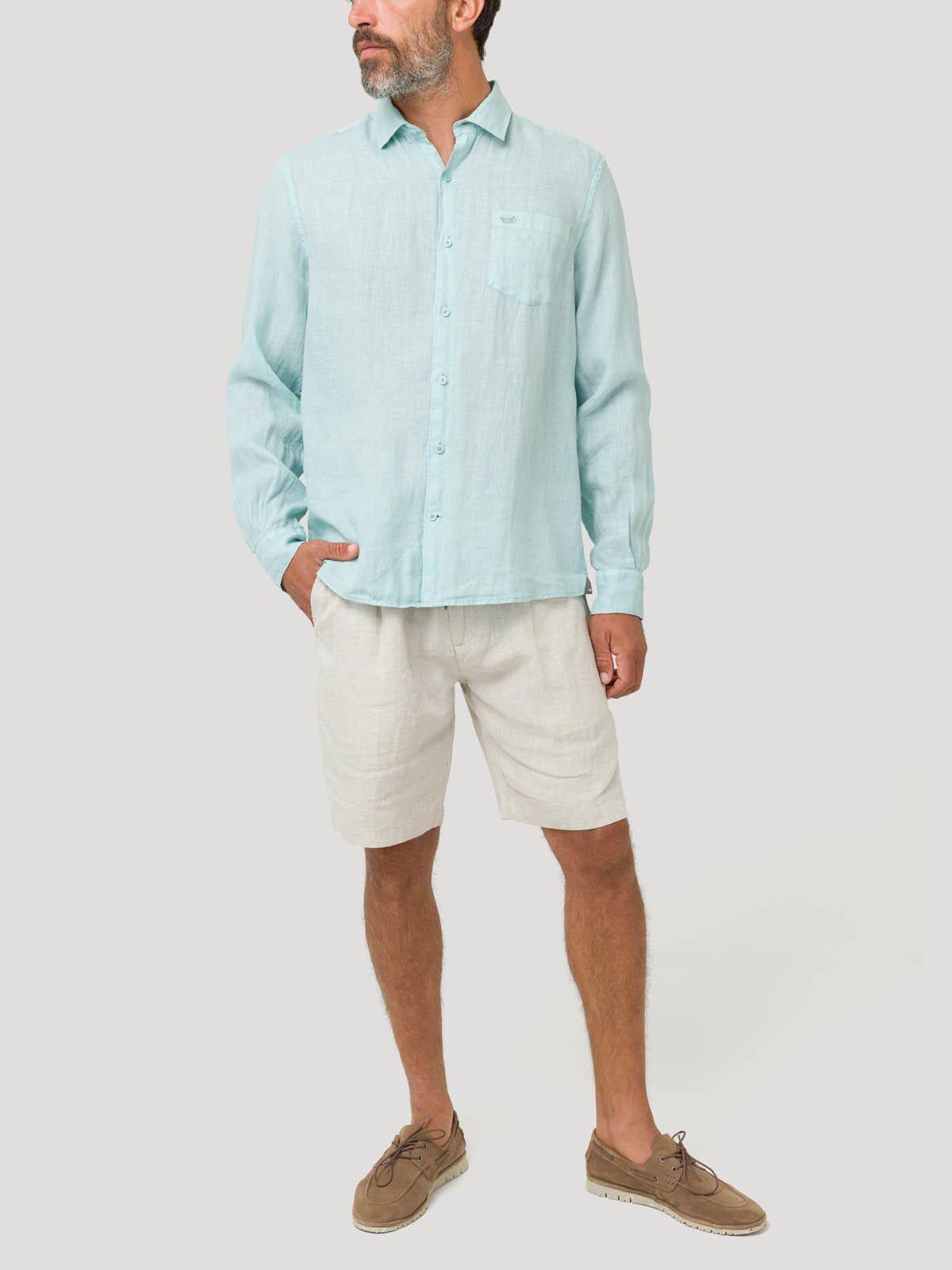 Camisa Lino Orgánico Hombre Linjer Verde-7