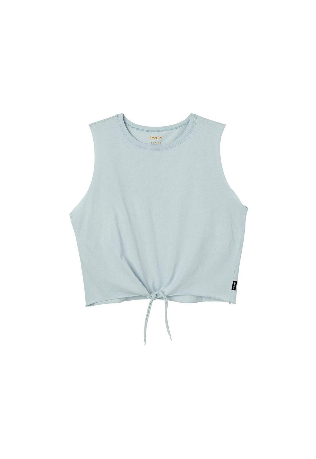 Polera S/M Femenino Label Tie Tank Azul Claro-0