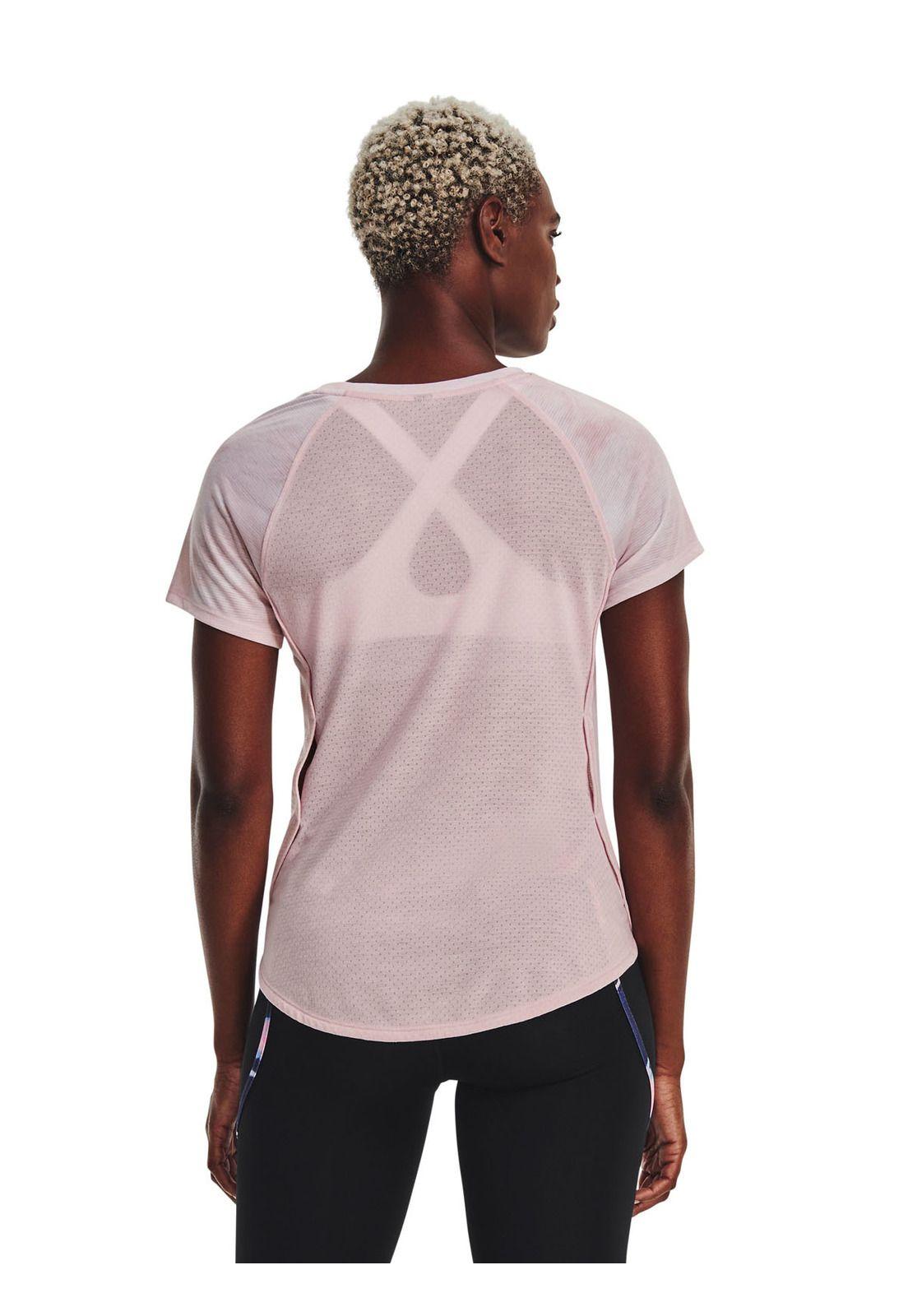 Polera manga corta RunAnywhere mujer Rosa-4
