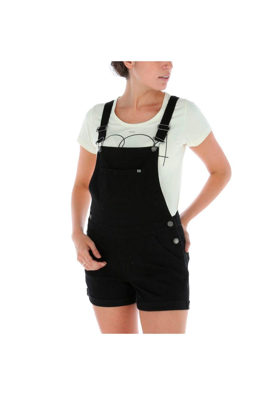 Jardinera Mujer Leah Coverall Negro-1