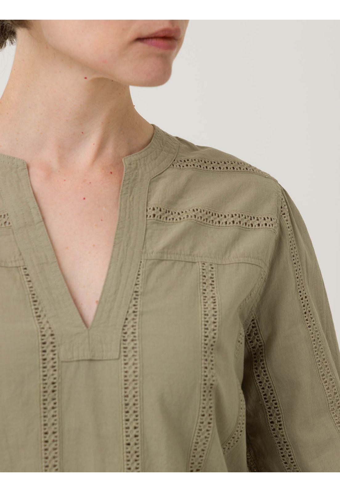 Blusa Algodón Orgánico Mujer Lunko Verde -6