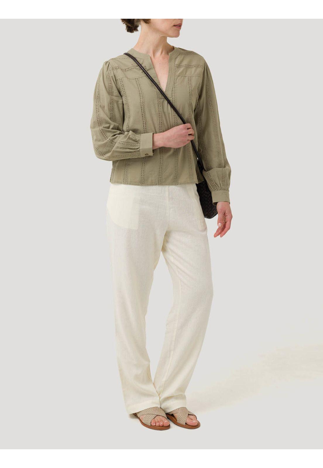 Blusa Algodón Orgánico Mujer Lunko Verde -7