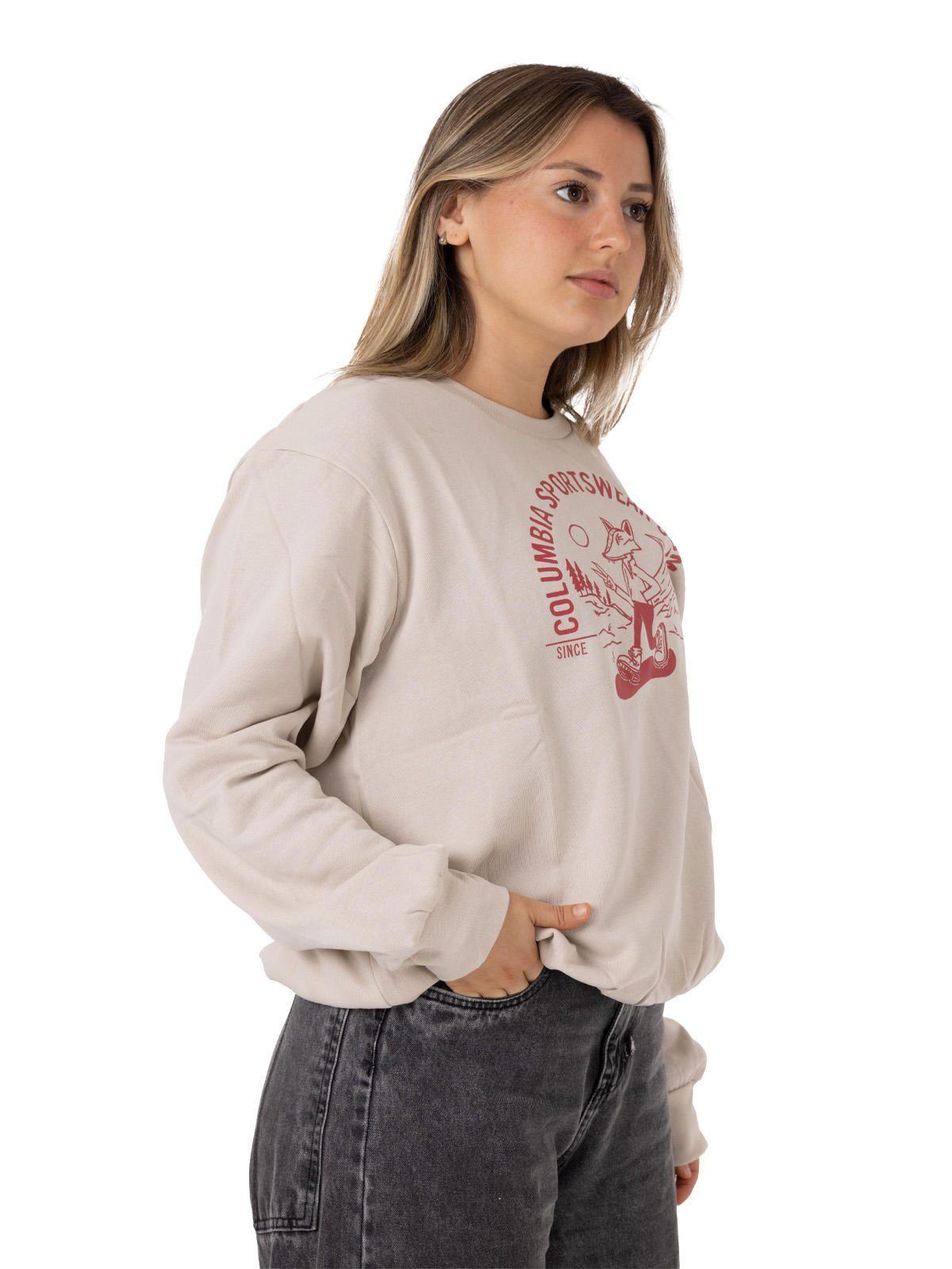 Polerón Mujer Ashcreek Crew Beige-3