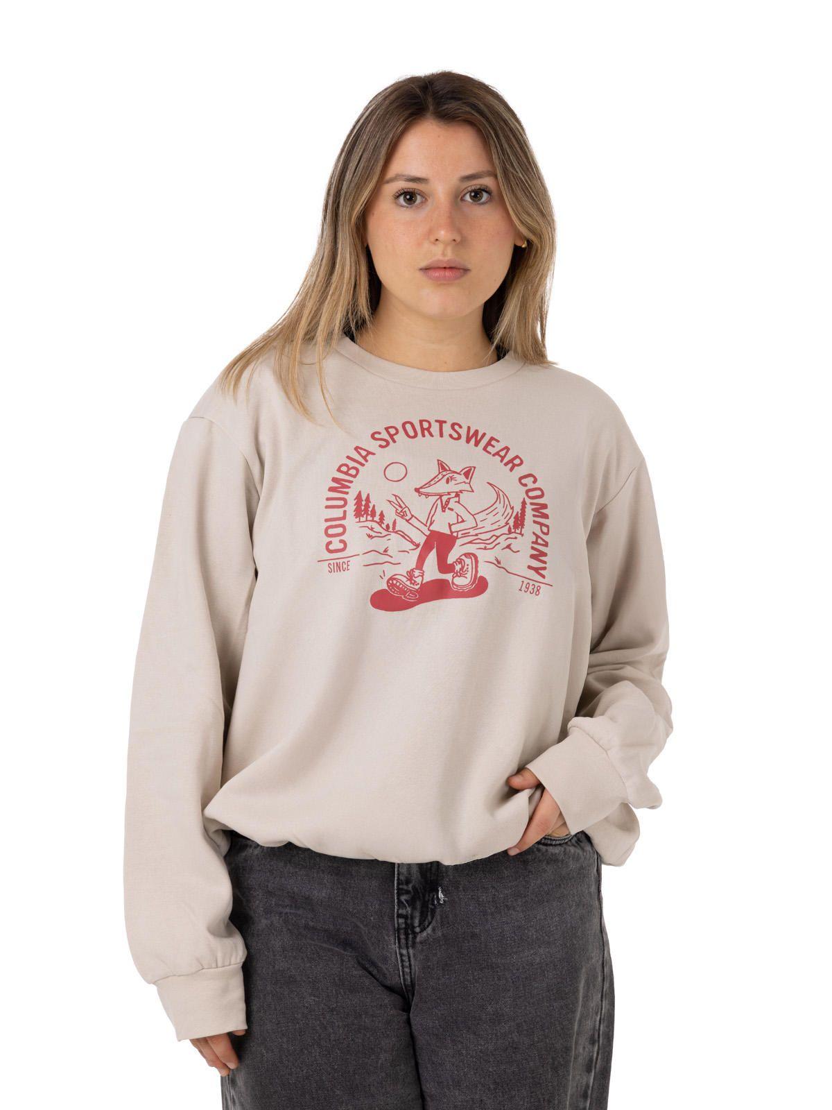 Polerón Mujer Ashcreek Crew Beige-0