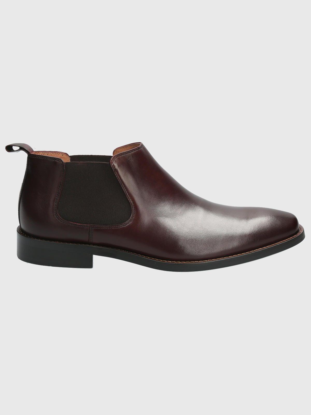 Botín Cuero Hombre Twist Burdeo-1