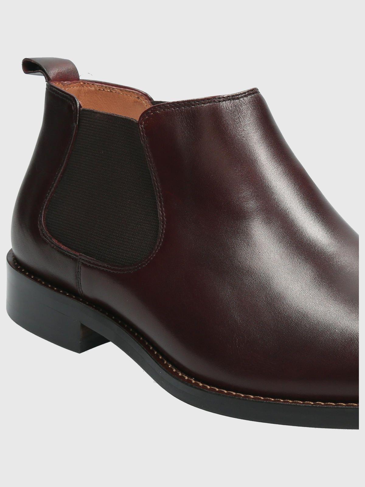Botín Cuero Hombre Twist Burdeo-7
