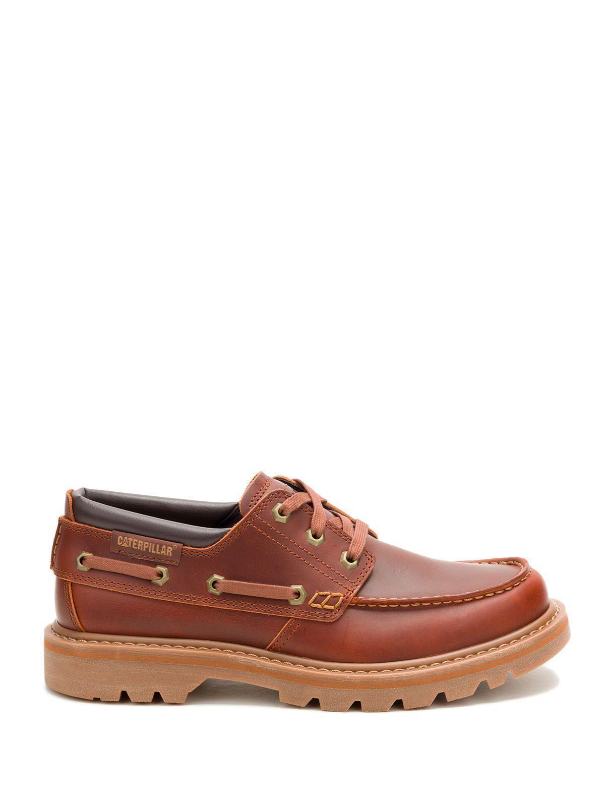 Zapato Cuero Hombre Colorado Boat Lo Café-1