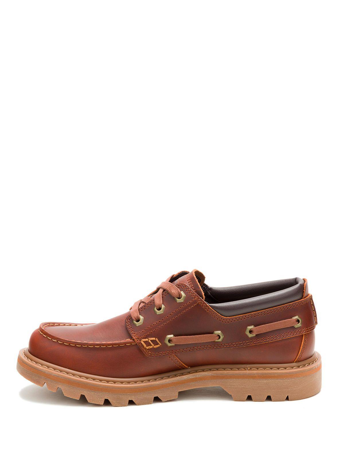Zapato Cuero Hombre Colorado Boat Lo Café-3