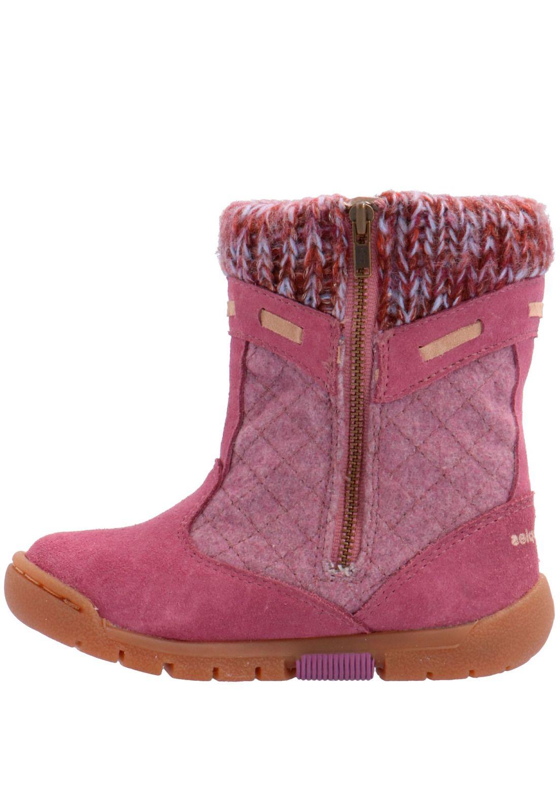 Bota Cuero Niña Belle Rosa-4