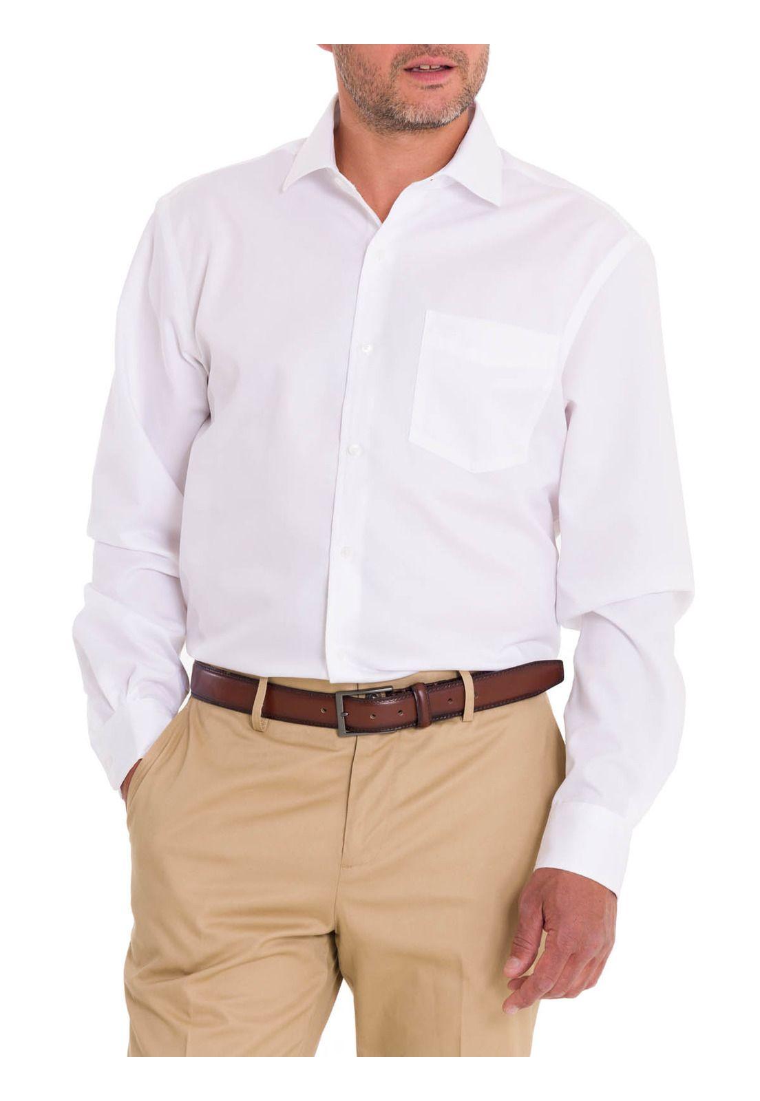 Camisa Cuello Italiano Hombre Easysolid Blanco-6