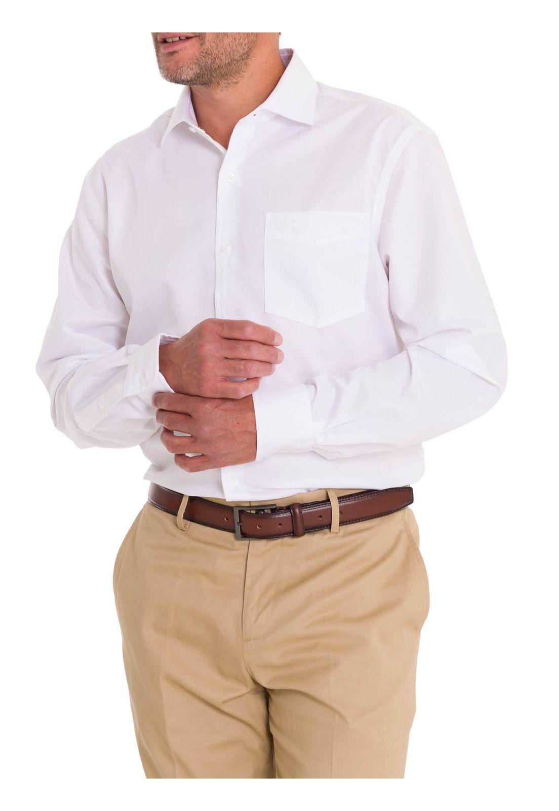 Camisa Cuello Italiano Hombre Easysolid Blanco-7