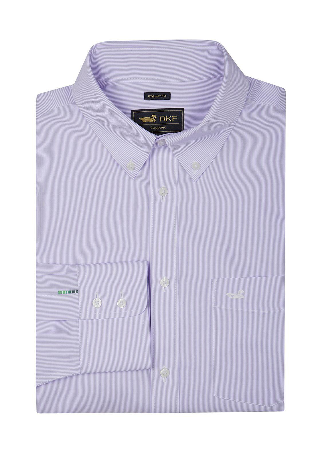 Camisa Libre de Arrugas Lila WF Hombre -0