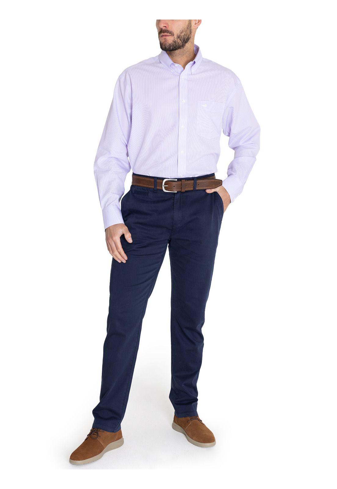Camisa Libre de Arrugas Lila WF Hombre -9
