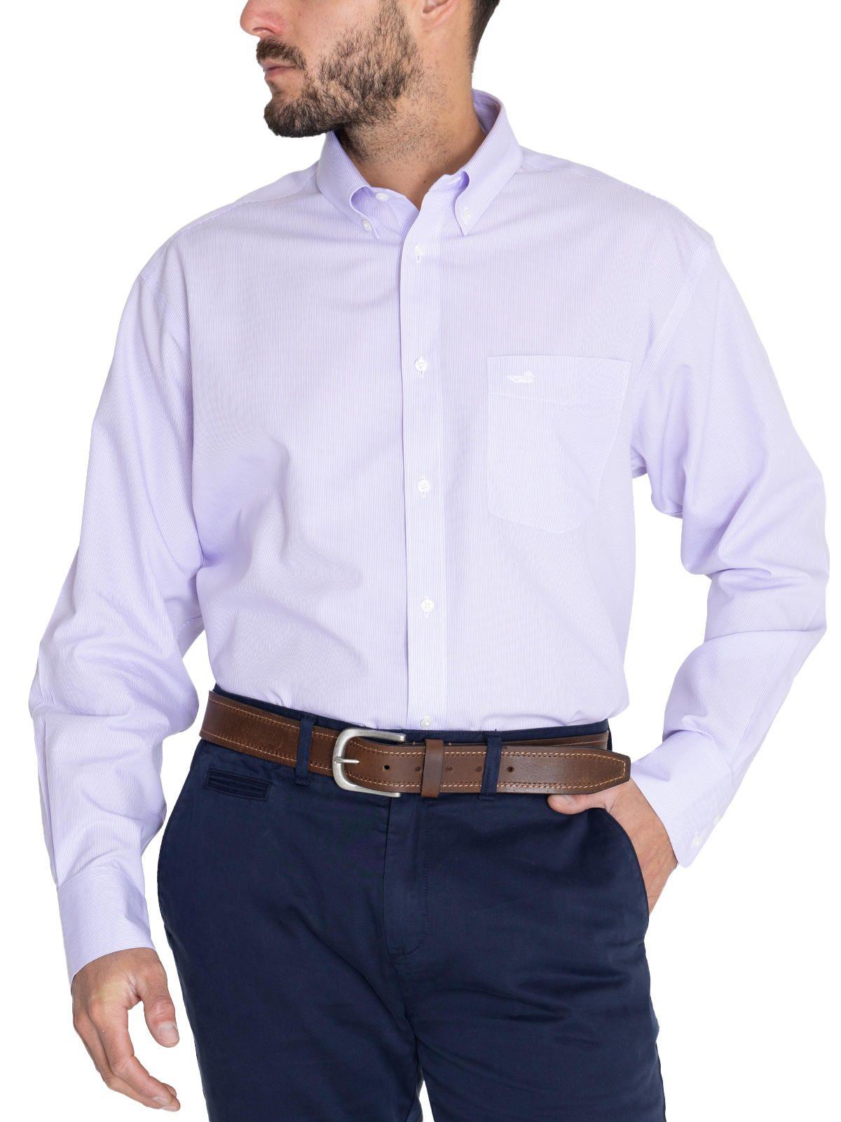 Camisa Libre de Arrugas Lila WF Hombre -5