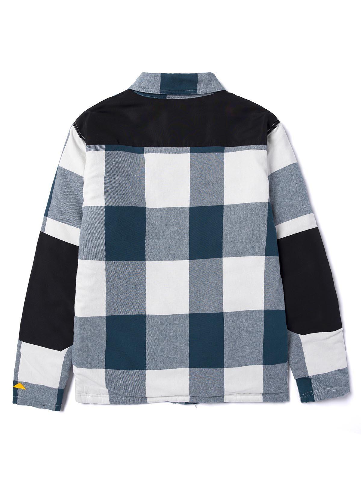 Chaqueta Flannel Snap Front Hombre Azul Petróleo-1