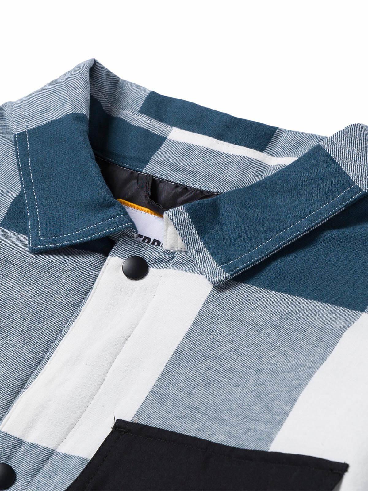 Chaqueta Flannel Snap Front Hombre Azul Petróleo-3