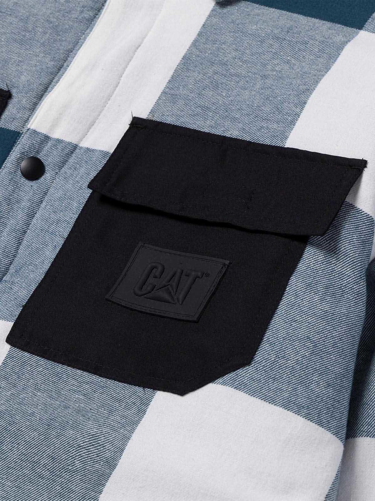 Chaqueta Flannel Snap Front Hombre Azul Petróleo-4
