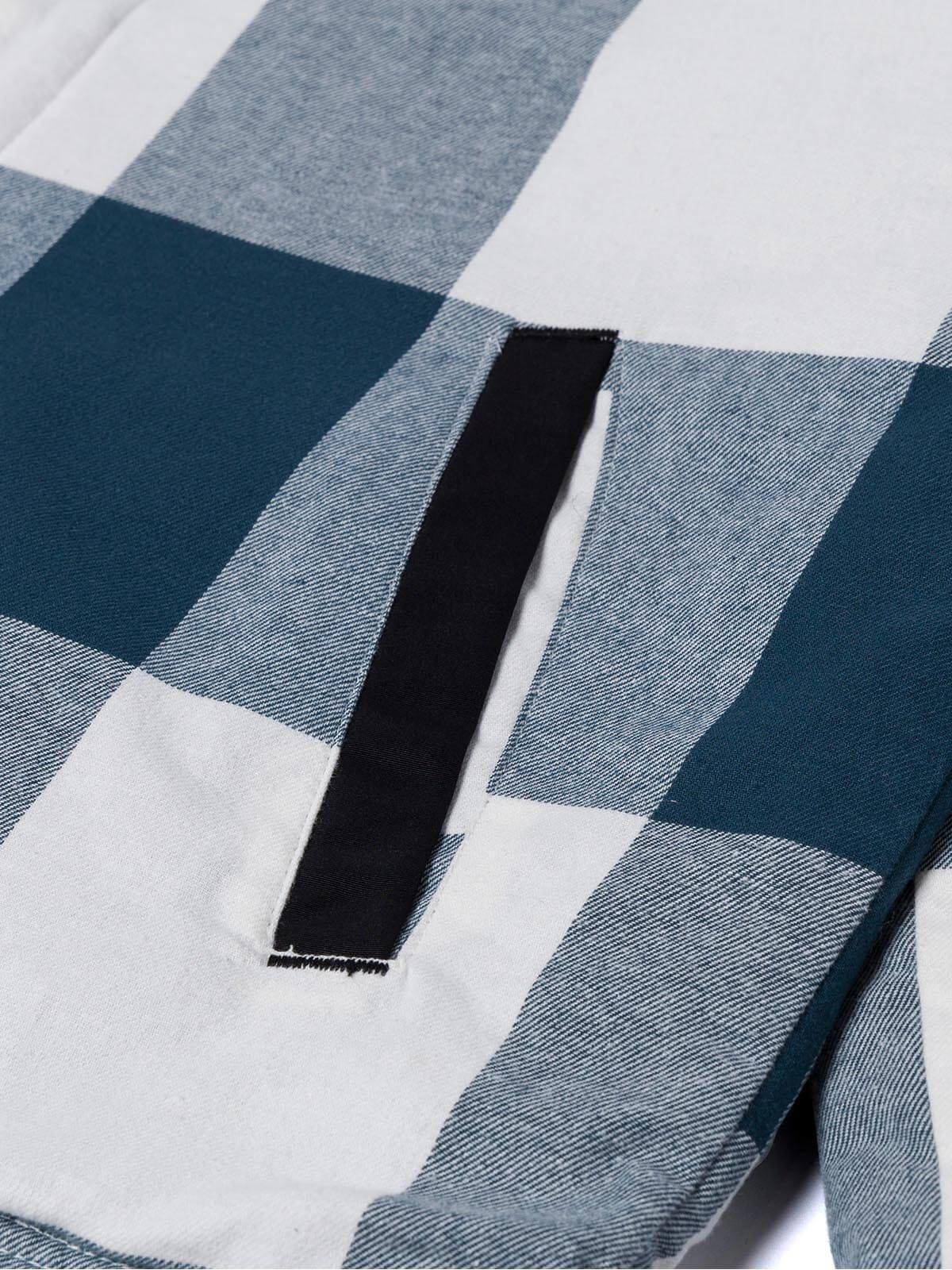Chaqueta Flannel Snap Front Hombre Azul Petróleo-5