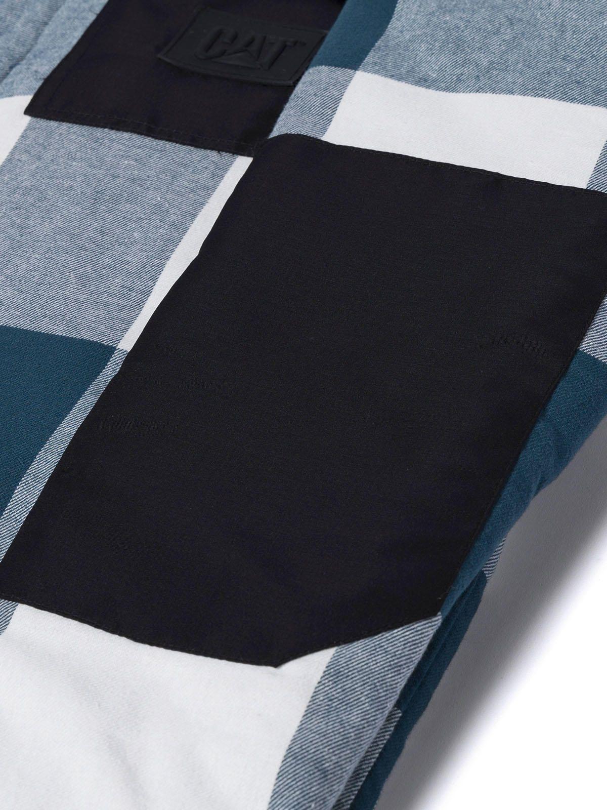 Chaqueta Flannel Snap Front Hombre Azul Petróleo-7