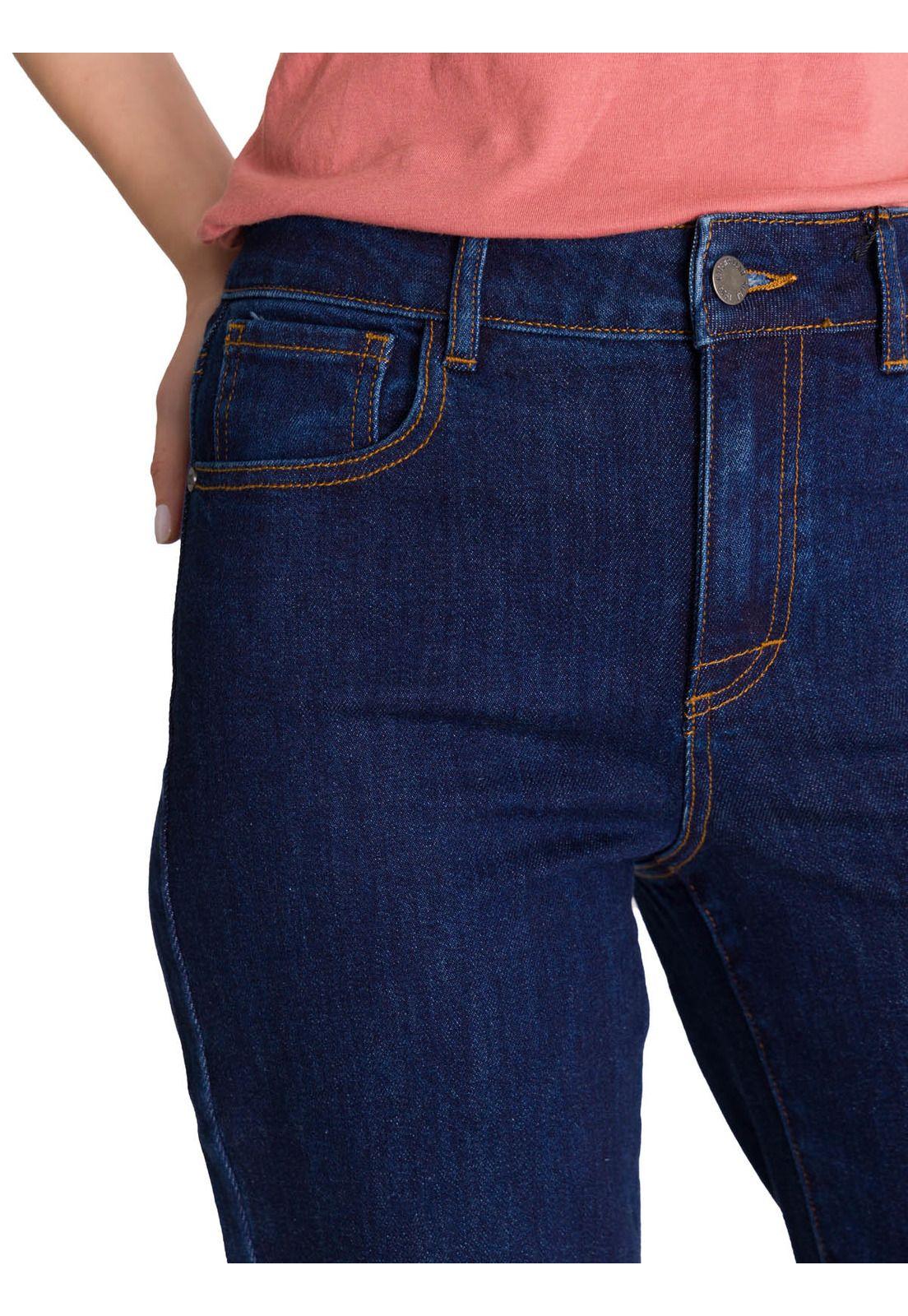 Jeans Tiro Alto Mujer Stretch Azul-4