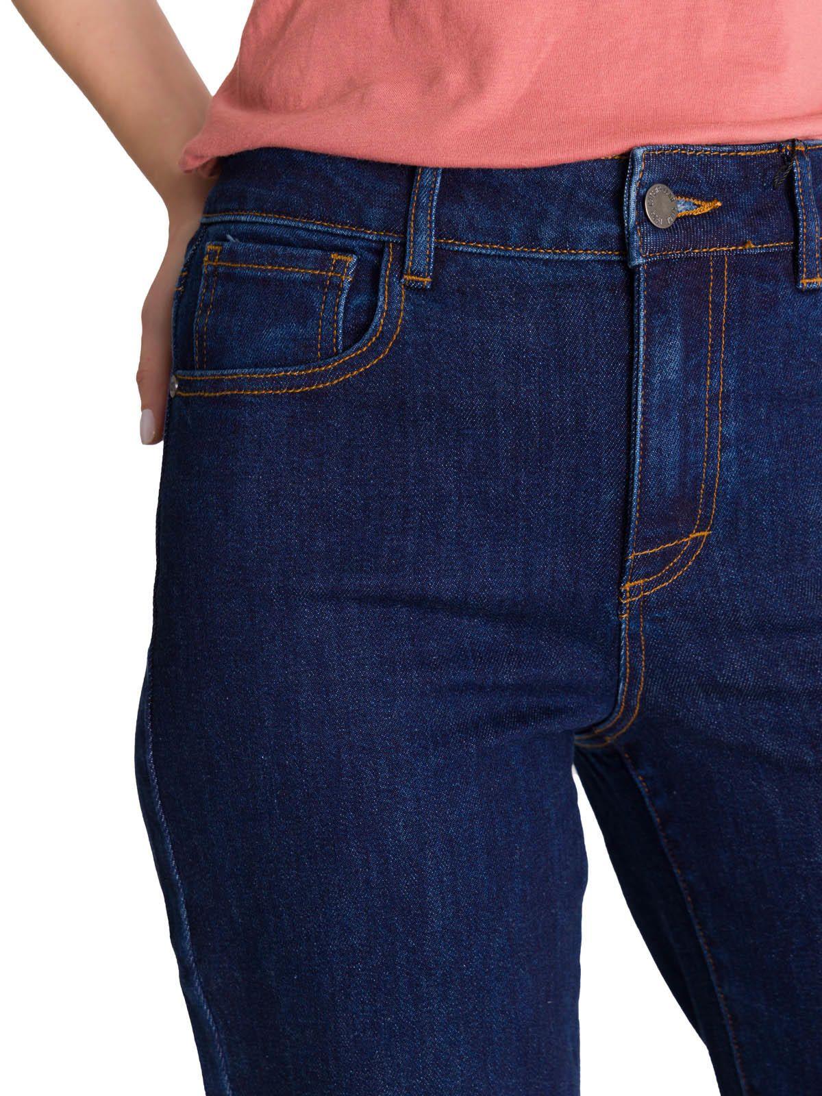 Jeans Tiro Alto Mujer Stretch Azul-4