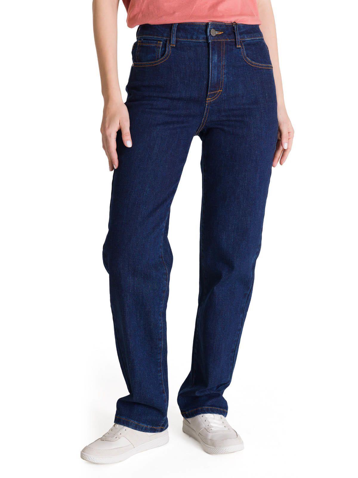 Jeans Tiro Alto Mujer Stretch Azul-0