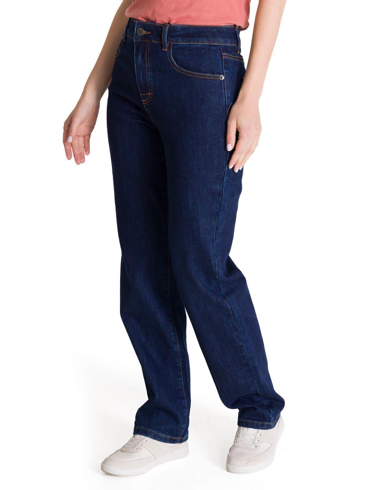 Jeans Tiro Alto Mujer Stretch Azul-1