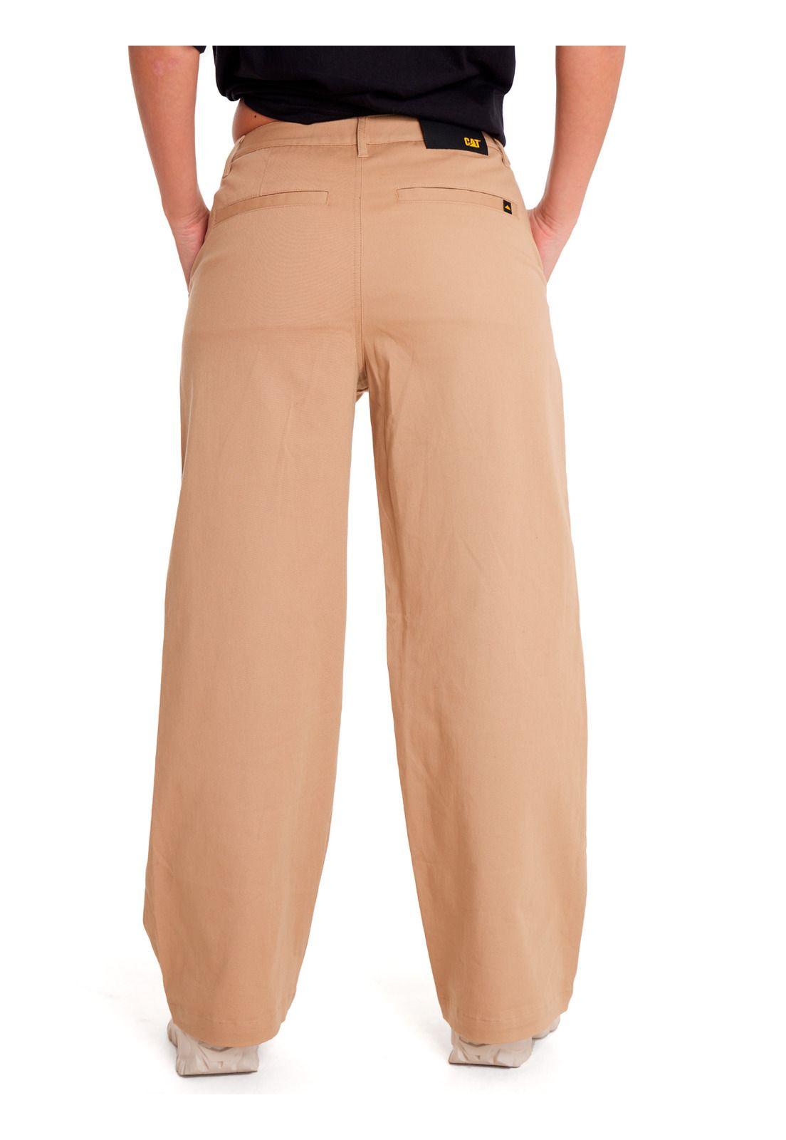 Pantalón Mujer Wide Leg Stretch Chino Beige/Crudo-3
