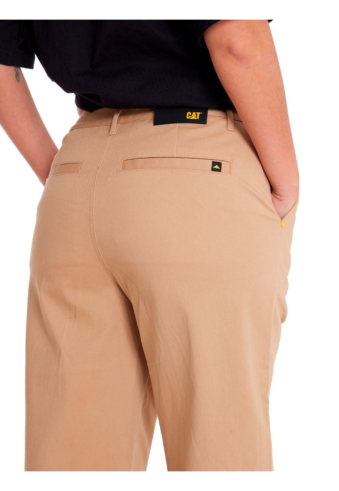 Pantalón Mujer Wide Leg Stretch Chino Beige/Crudo-4