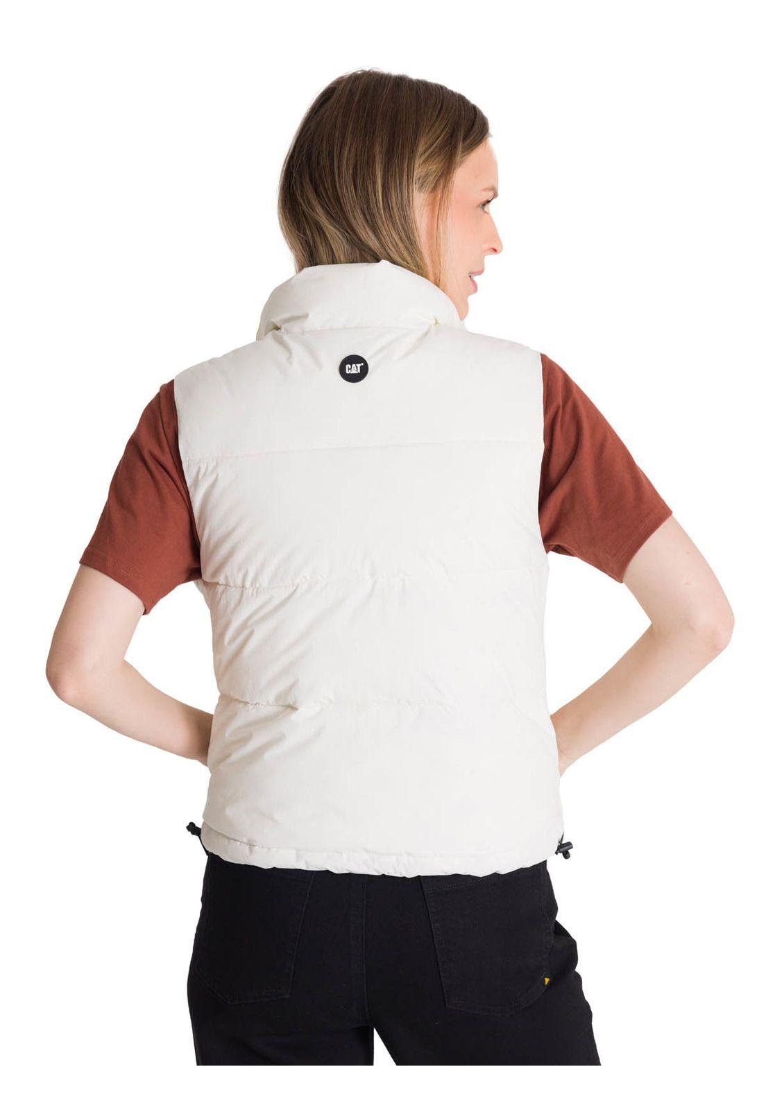Chaqueta Vest Mujer Cropped Puffer Vest Blanco-3