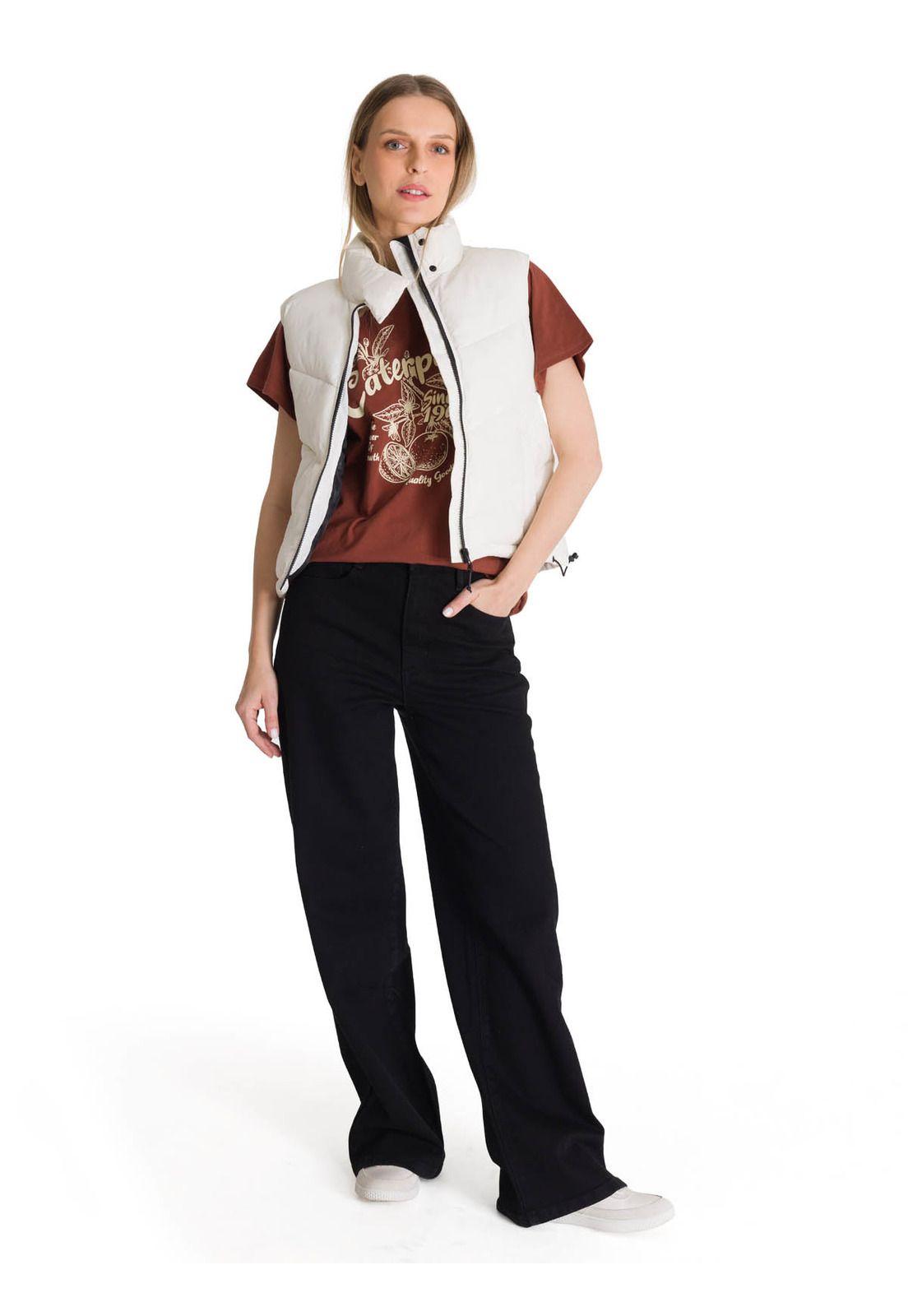 Chaqueta Vest Mujer Cropped Puffer Vest Blanco-5
