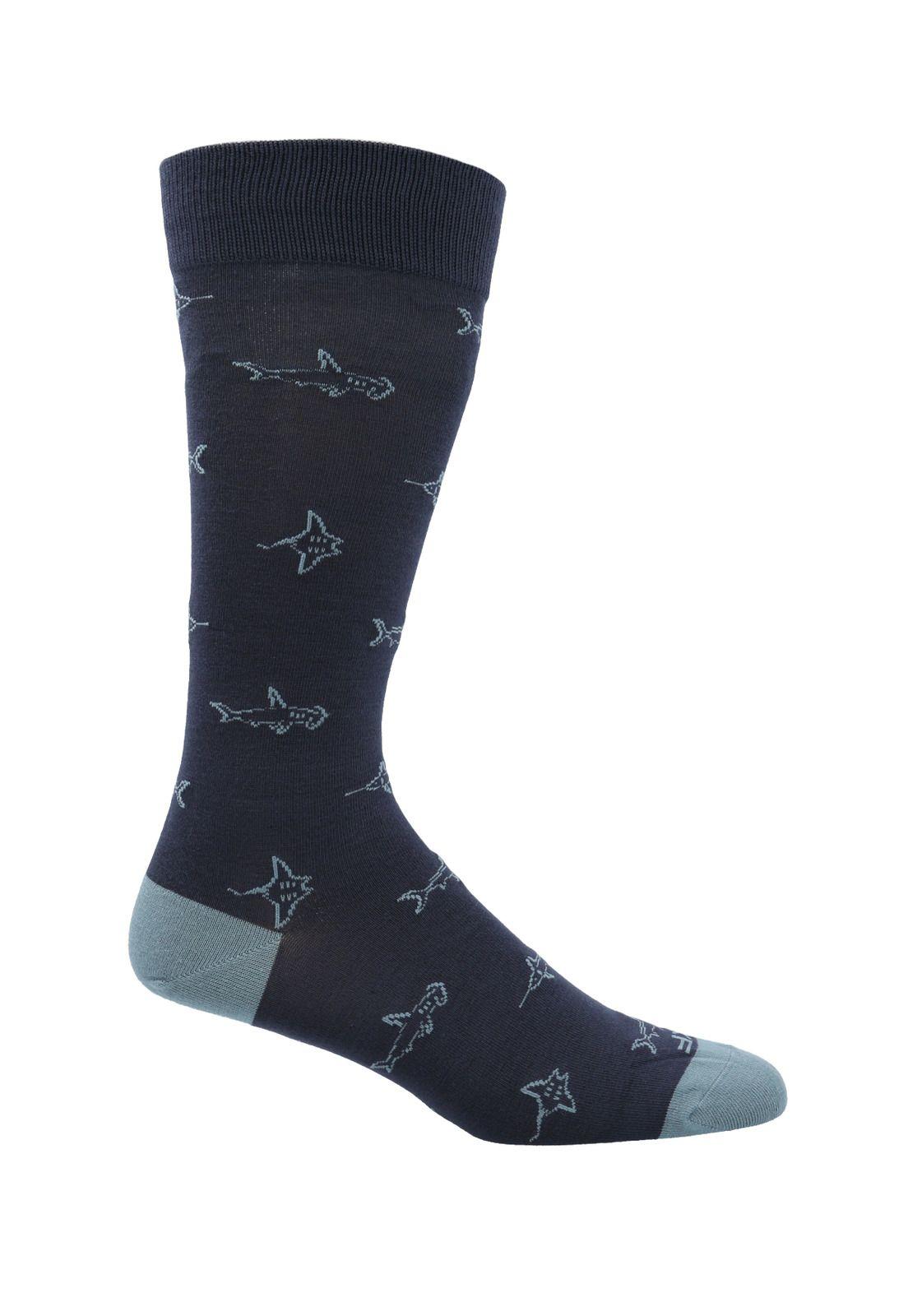 Calcetín Bambú Hombre Lg Shark Gris-0