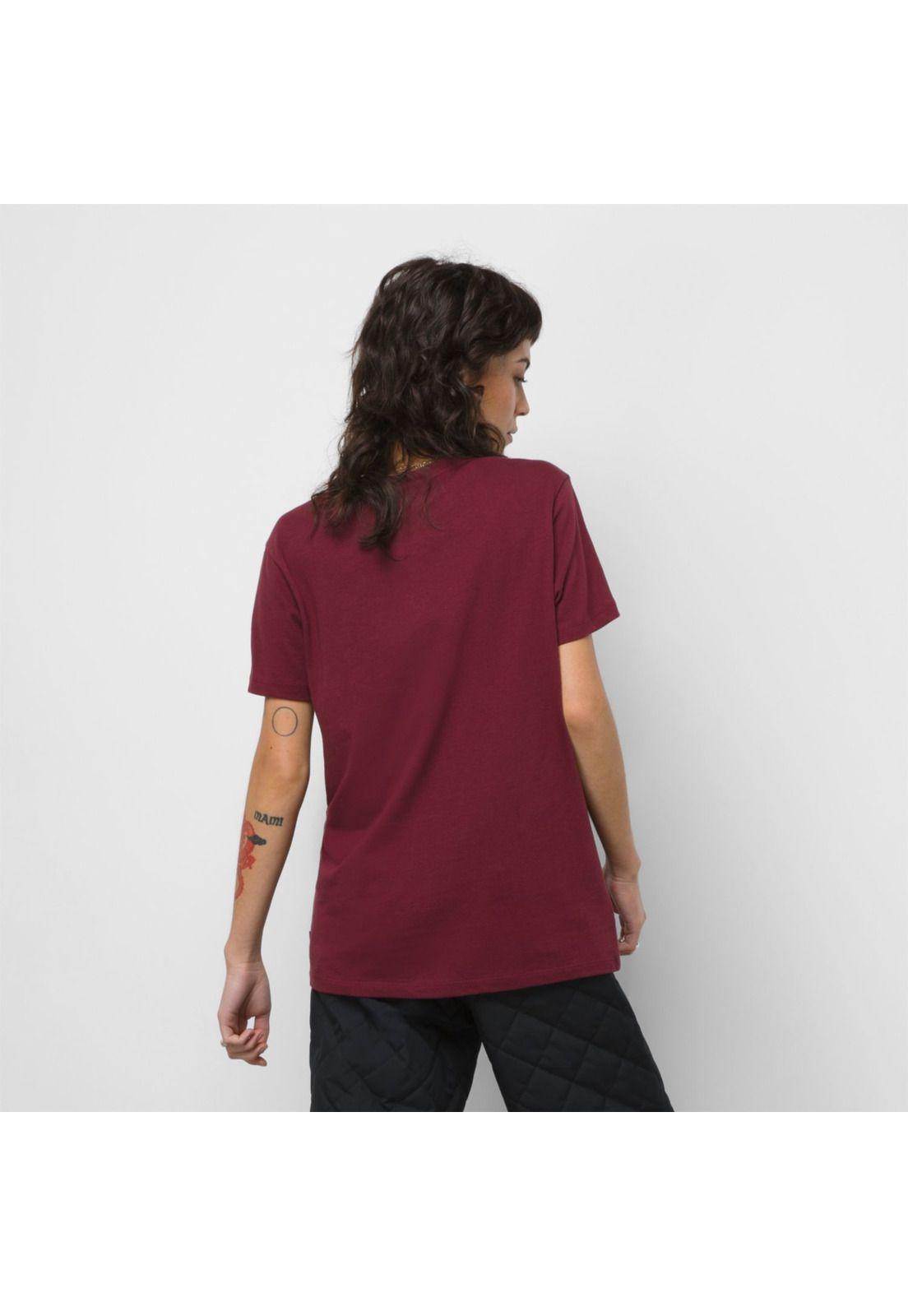 Polera Manga Corta Anaheim Floral Bf Burdeo Mujer-3