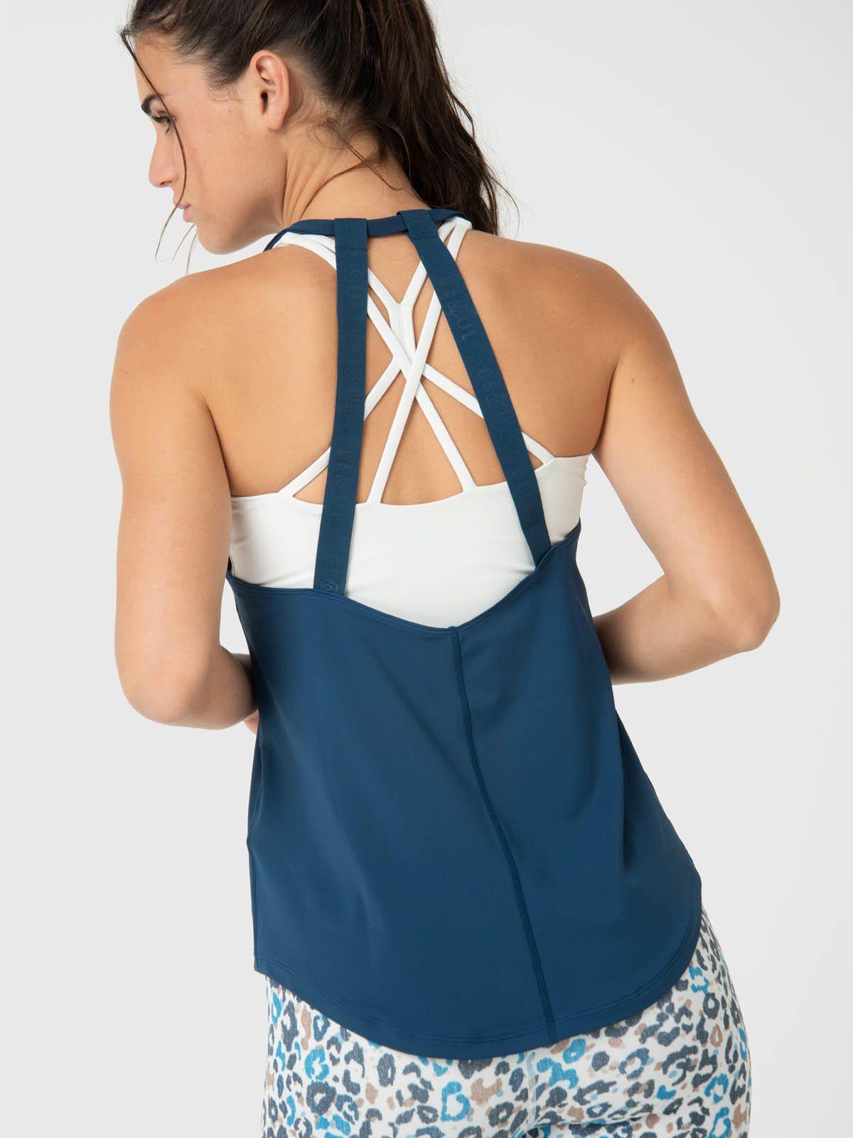 Polera Mujer Training Tank Aloe Azul -1