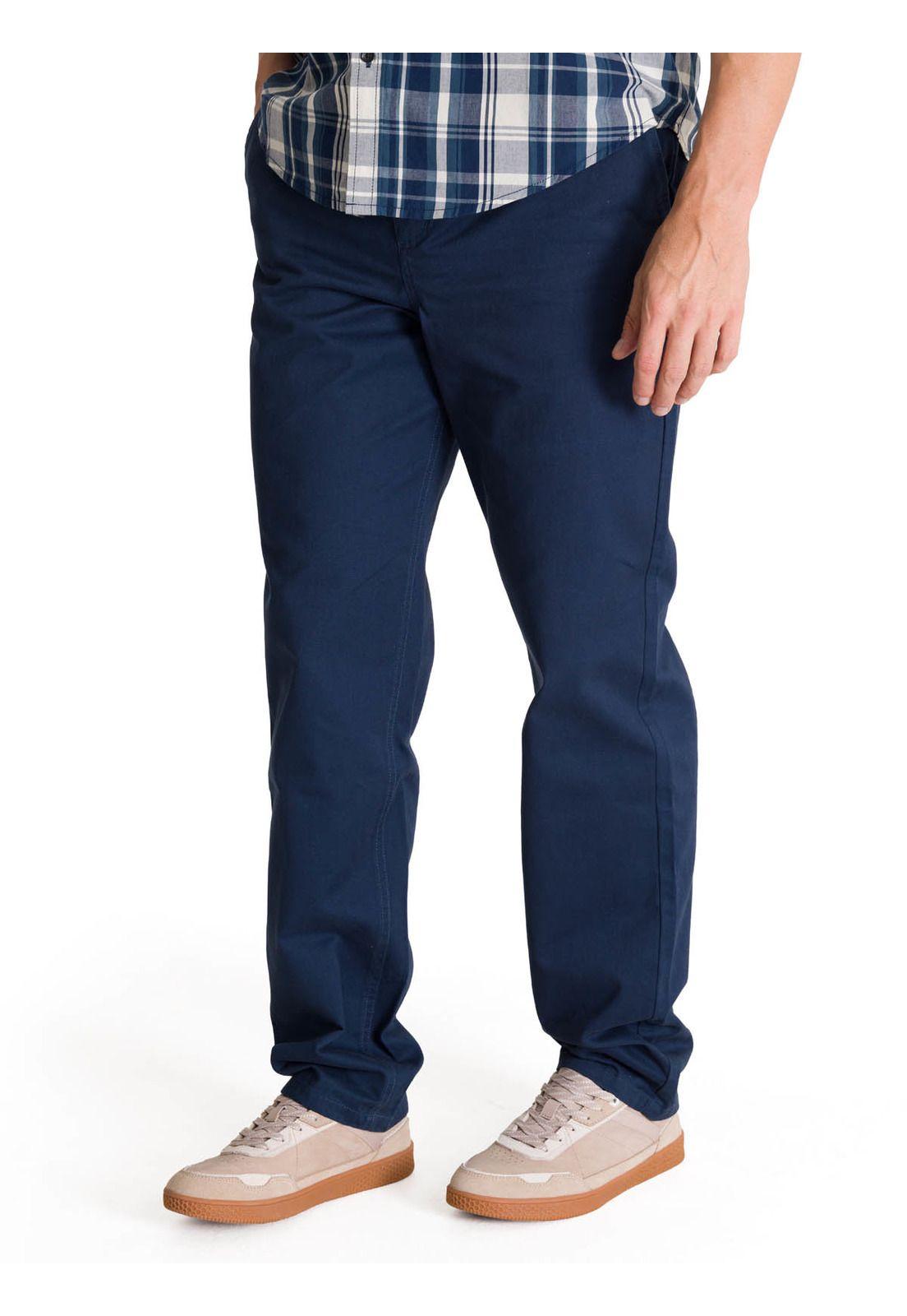 Pantalón Hombre Straight Chino Azul-0