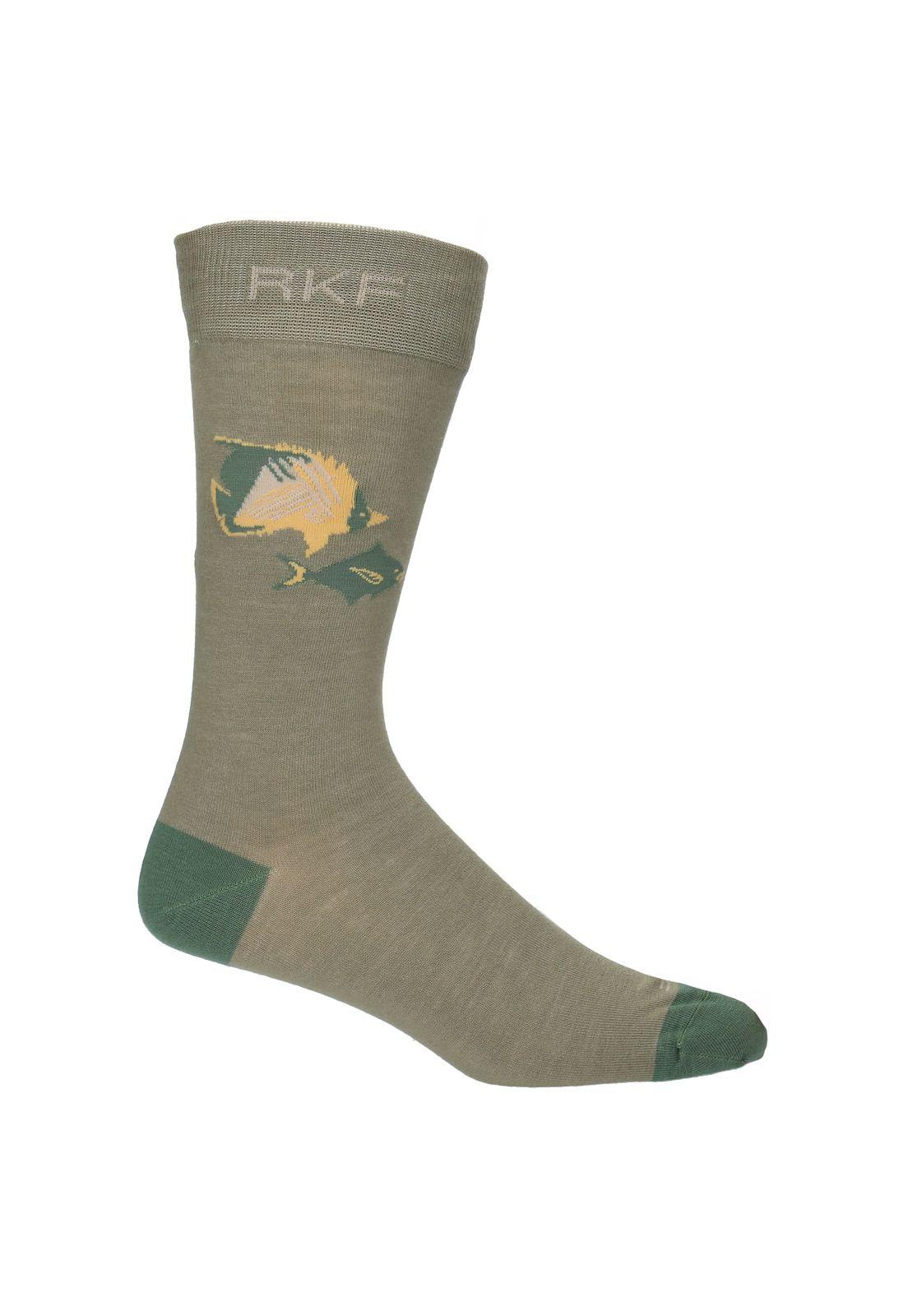 Calcetín Bambú Hombre Fish Verde-0