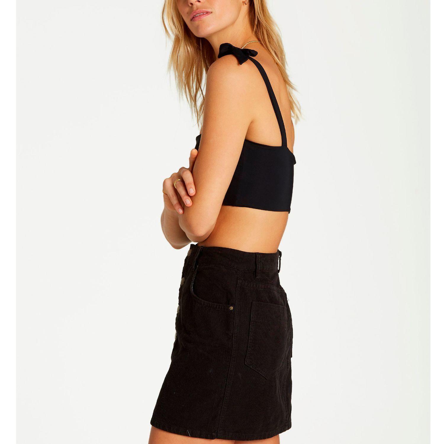 Falda Mujer Good Life Cord Negro-2