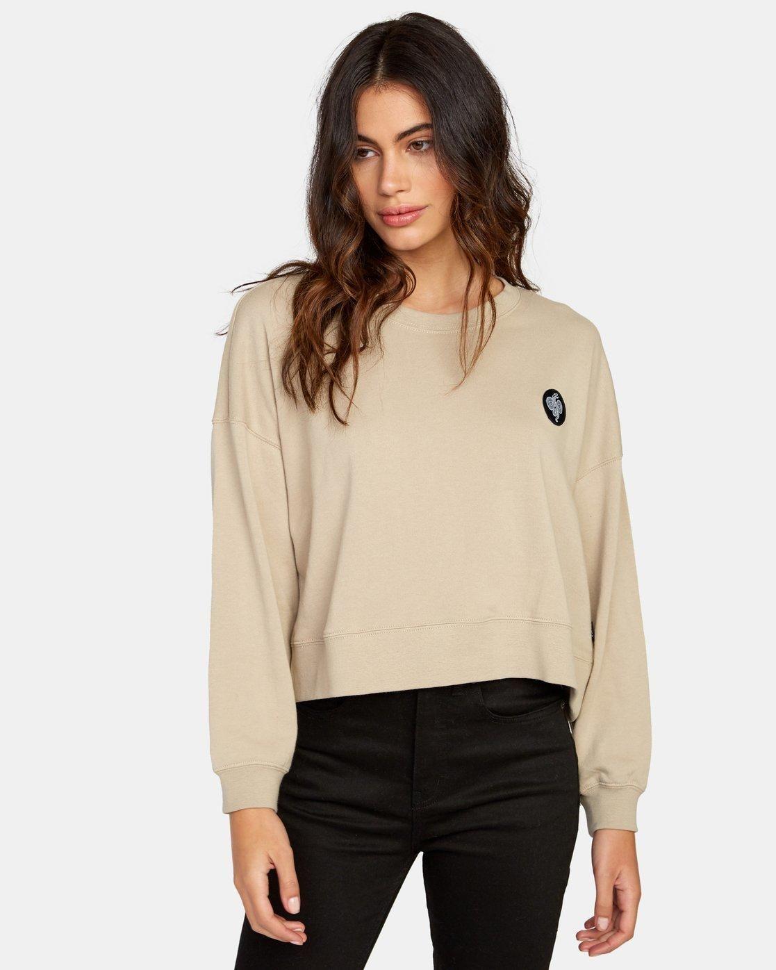 Polerón Mujer Coiled Crew Blanco-0