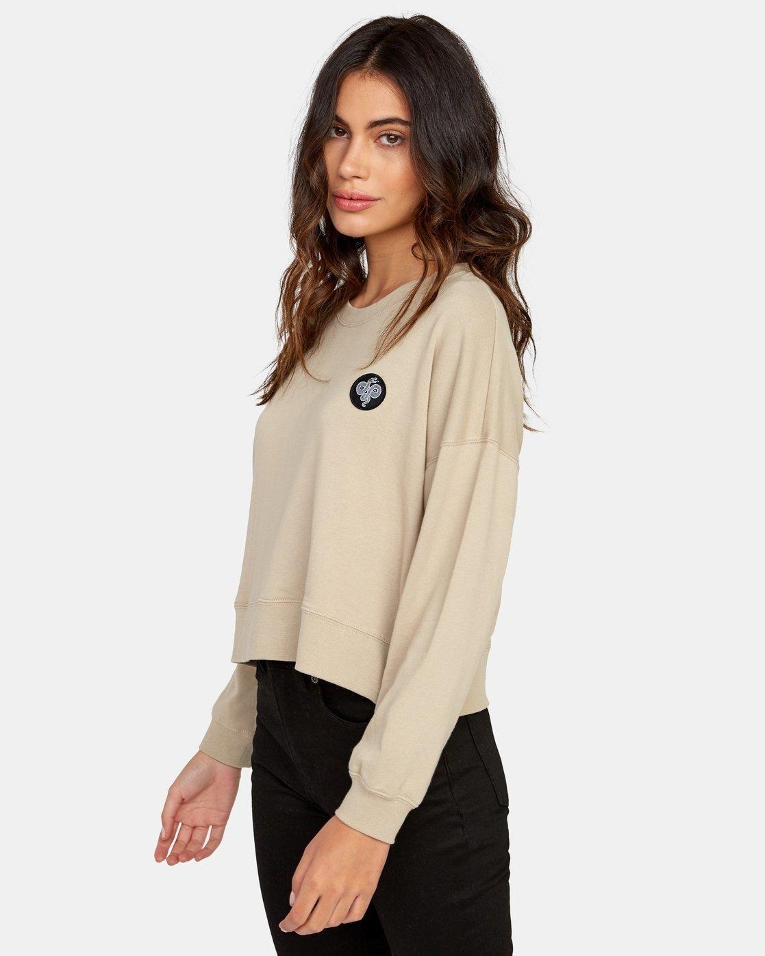 Polerón Mujer Coiled Crew Blanco-1