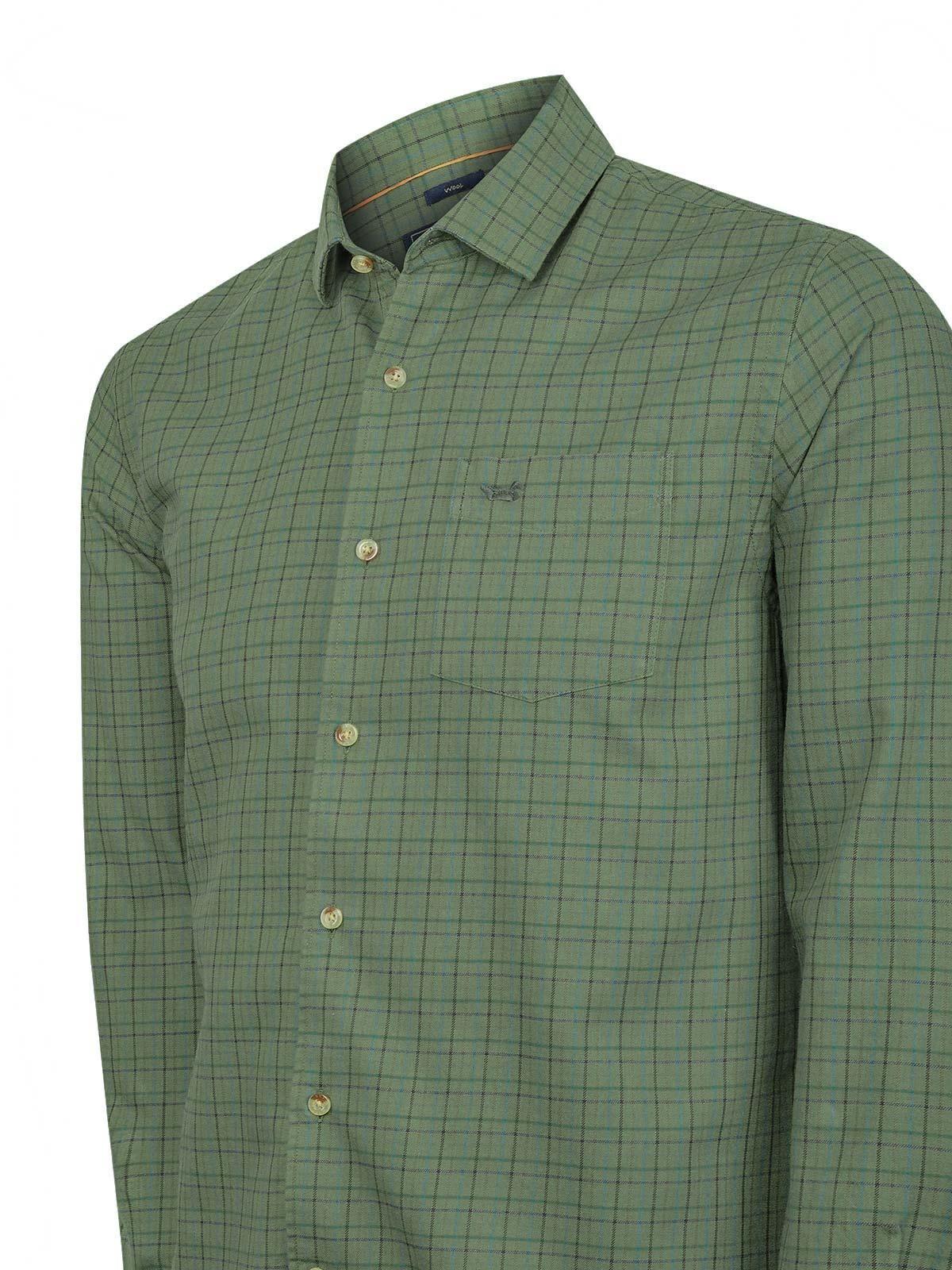 Camisa Algodón Hombre Wool Verde-3